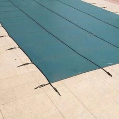 14' X 28' Rectangular Aqualock Mesh Safety Cover With Side Steps