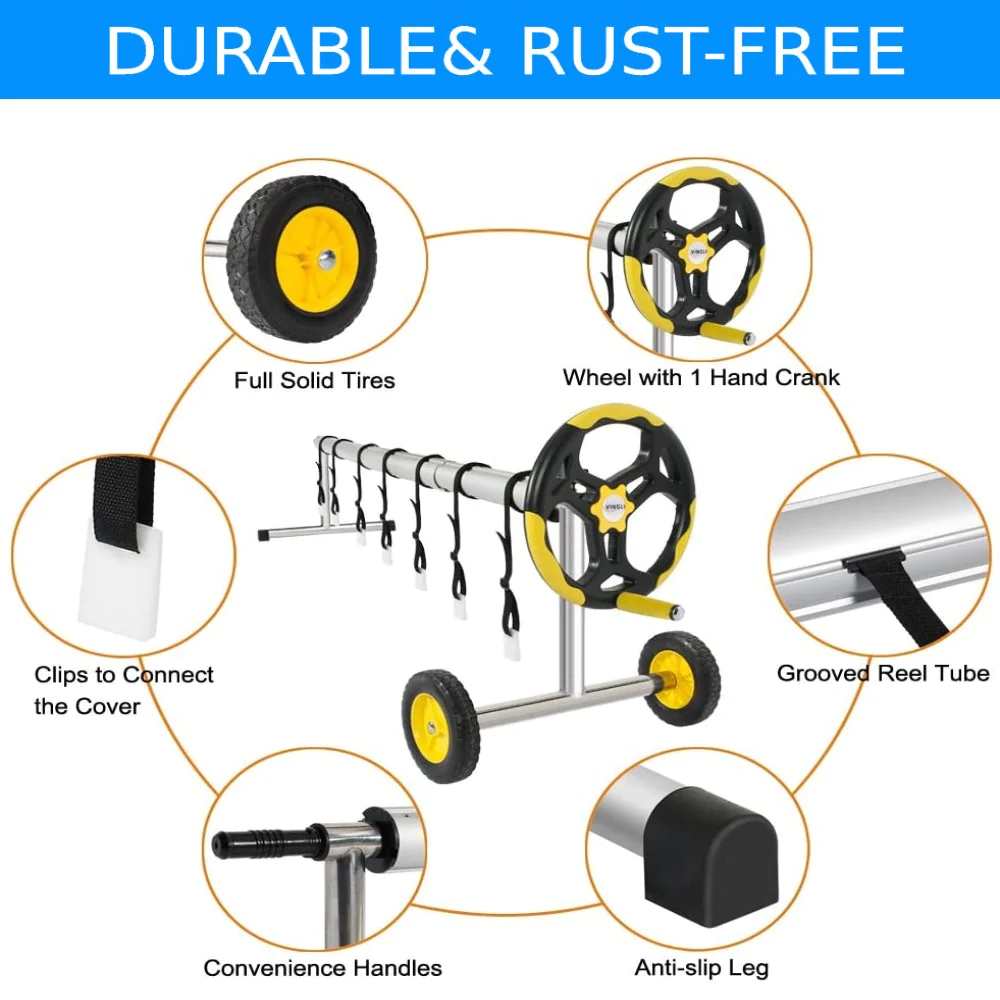 Vortex 12'-22' Inground Solar Cover Reel 6 Vortex 12'-22' Inground Solar Cover Reel - Image 4