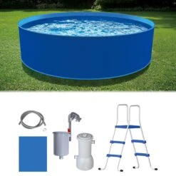 12' Round Cobalt Steel Wall Pool Package -POOLSPLASH Sales NB19784 12ft Cobalt Pool Kit