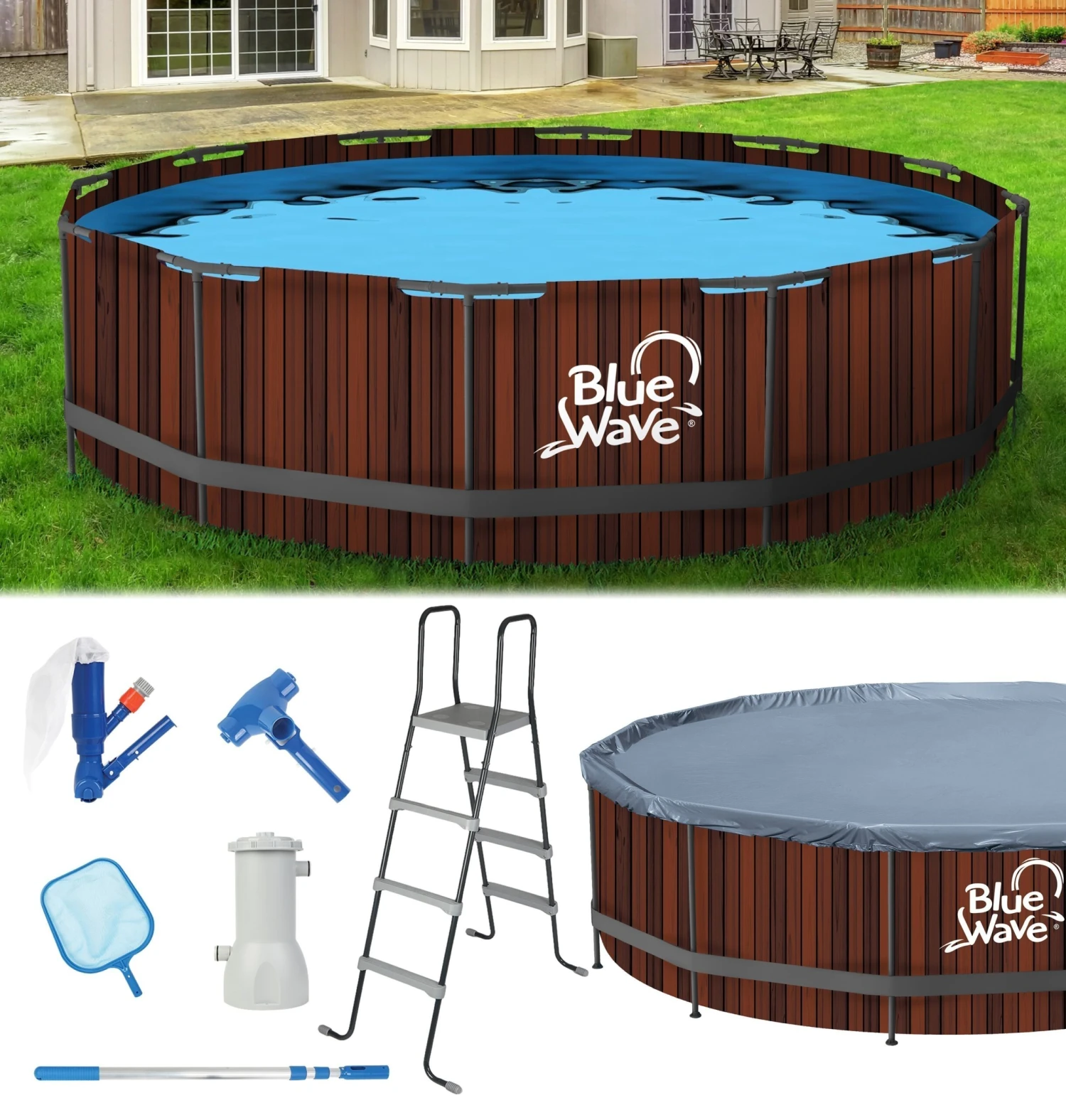 18' X 52" Rd Rustic Cedar Pool Kit 4 18' X 52" Rd Rustic Cedar Pool Kit - Image 2