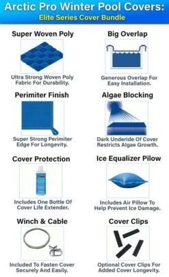 21' Round 8 Year Arctic Pro Elite Winter Pool Cover -POOLSPLASH Sales WinterCalloutABGElite1 10