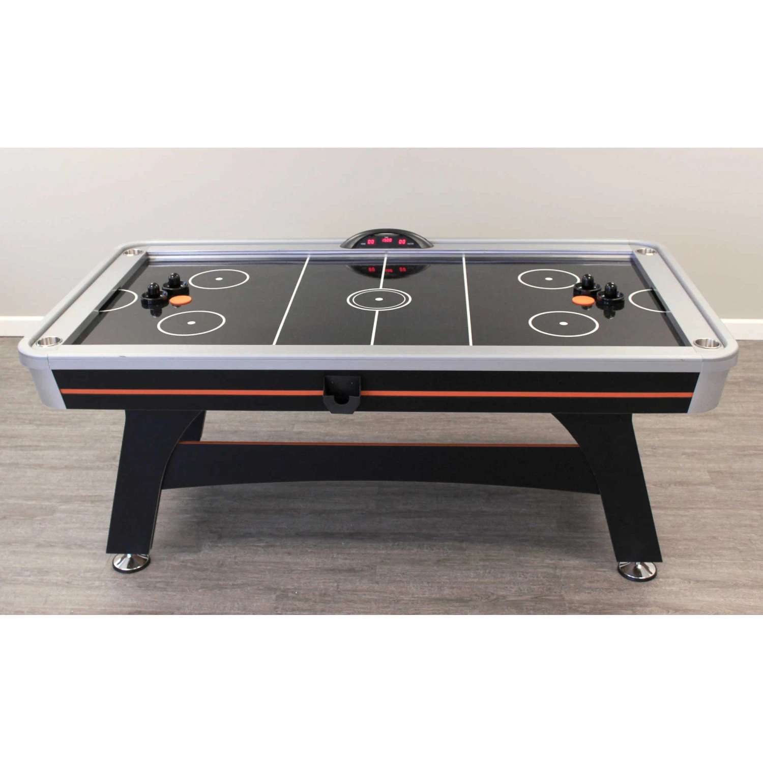 Trailblazer 7-ft Air Hockey Table With LED Scoring - Black Silver And Orange 6 Trailblazer 7-ft Air Hockey Table With LED Scoring - Black Silver And Orange - Image 4