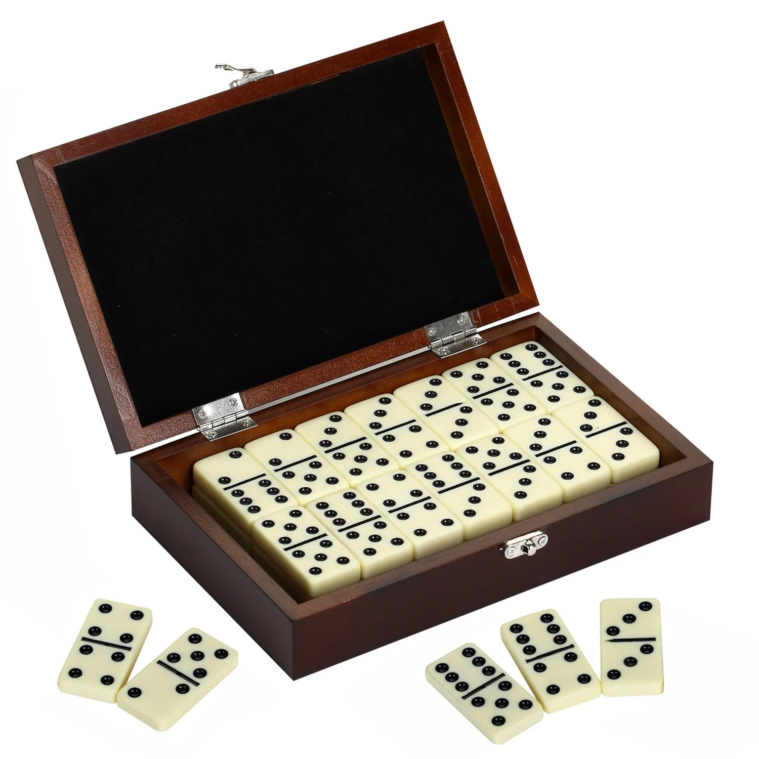 Premium Domino Set W/ Wooden Carry Case 3 Premium Domino Set W/ Wooden Carry Case