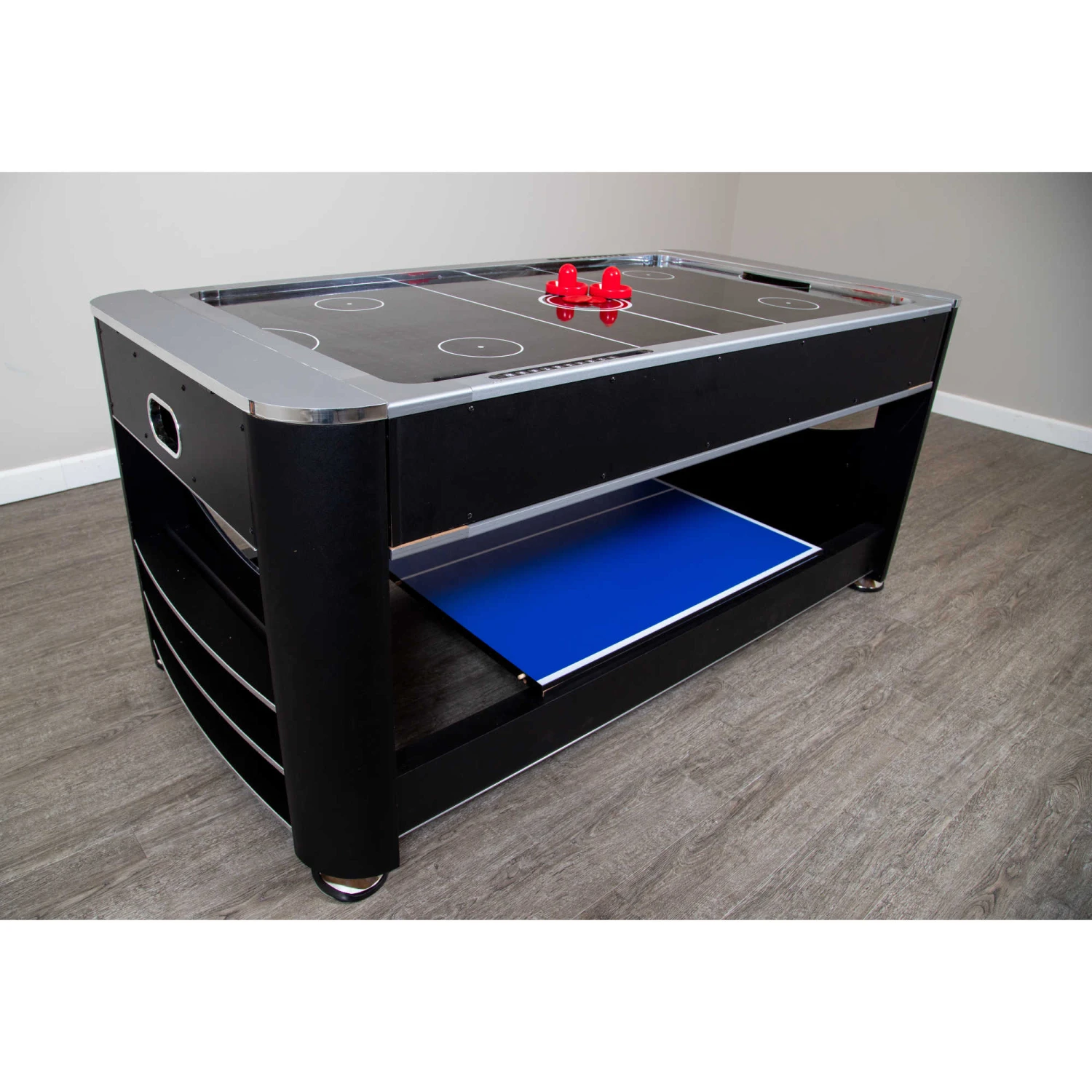 Triple Threat 6-ft Air Hockey 3-in-1 Rotating Multi-Game Table And Cabinet 4 Triple Threat 6-ft Air Hockey 3-in-1 Rotating Multi-Game Table And Cabinet - Image 2