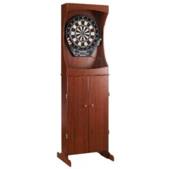 Outlaw Bristle Dartboard And 81-in Free-Standing Cabinet - Cherry Finish