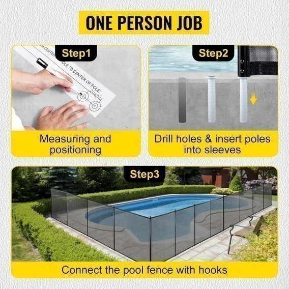 4 X 12 Ft Swimming In-Ground Pool Security Fence 10 4 X 12 Ft Swimming In-Ground Pool Security Fence - Image 8