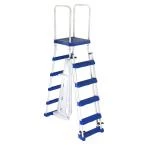 52-in A-Frame Ladder W/ Safety Barrier And Removable Steps For Above Ground Pools