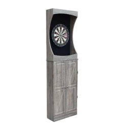 Westwood Bristle Dartboard And 84-in Free-Standing Cabinet - Rustic Gray