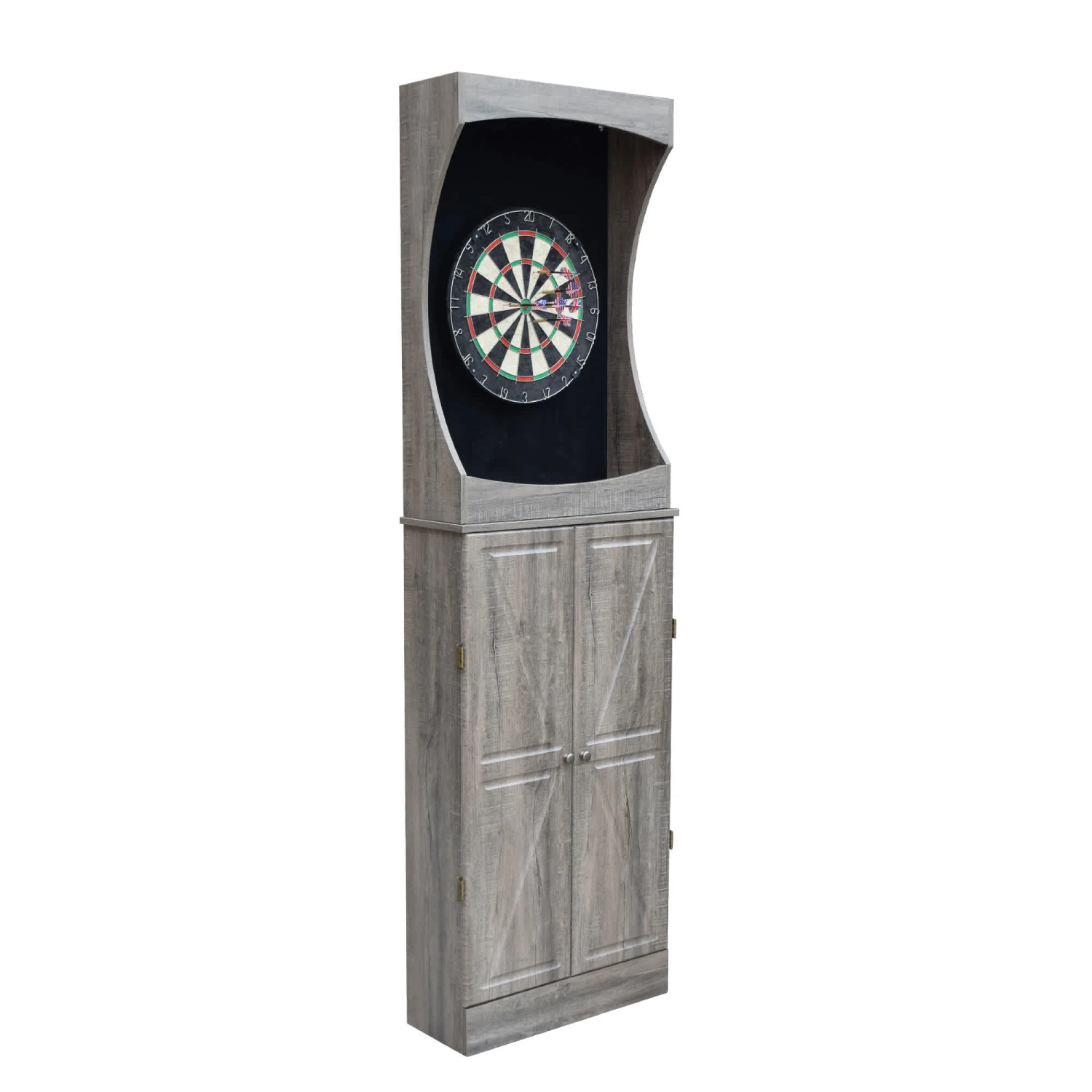 Westwood Bristle Dartboard And 84-in Free-Standing Cabinet - Rustic Gray 3 Westwood Bristle Dartboard And 84-in Free-Standing Cabinet - Rustic Gray