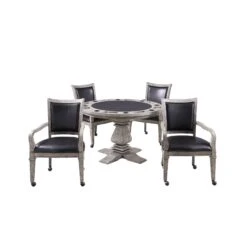 Montecito 48-in Poker Table And Dining Top With 4 Arm Chairs - Rustic Gray 11 Montecito 48-in Poker Table And Dining Top With 4 Arm Chairs - Rustic Gray -POOLSPLASH Sales rws71sylfhdu8vpgvptj