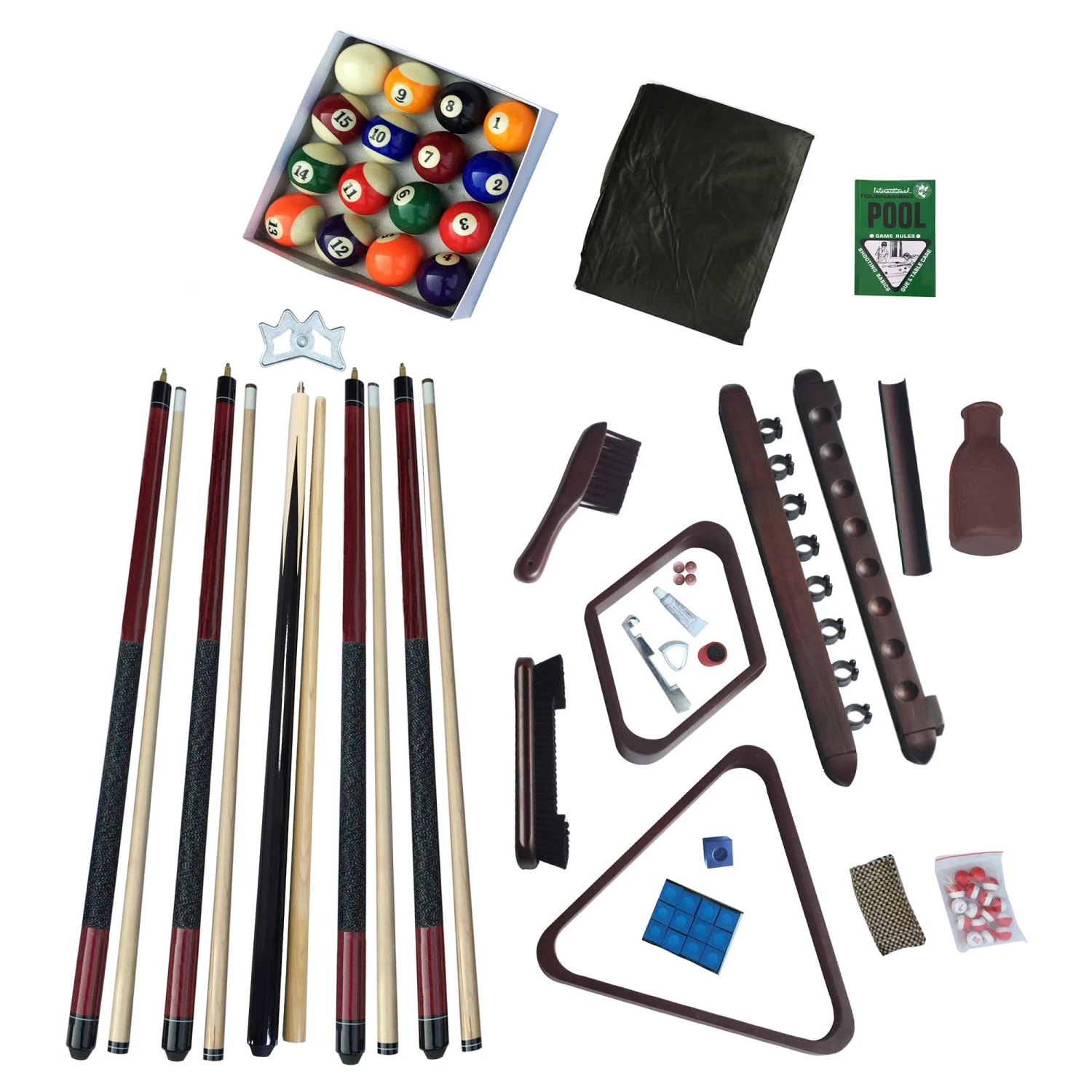Deluxe Billiards Accessory Kit- Mahogany 3 Deluxe Billiards Accessory Kit- Mahogany