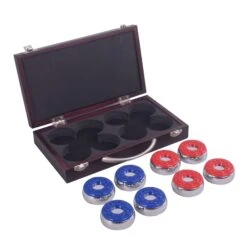 Shuffleboard Pucks With Case - Set Of 8